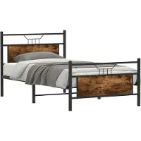 vidaXL Bedframe zonder matras hout gerookt eikenkleurig 100x200 cm