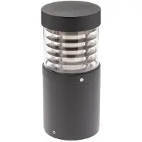 LUCANDE Sokkellamp buiten Lucius, zwart, Aluminium, Modern, LED buitenlamp