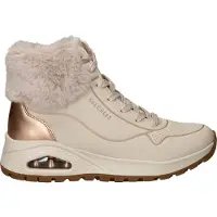 SKECHERS Veterlaarsjes 'Uno' lichtbeige / goud