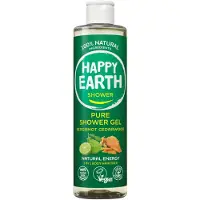Happy Earth 100% Natuurlijke Douchegel Bergamot Cedarwood 300 Ml