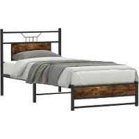vidaXL Bedframe zonder matras hout gerookt eikenkleurig 80x200 cm