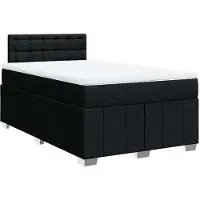 vidaXL Boxspring met matras stof zwart 120x200 cm