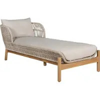 Ebuy24 Ligbed Bruin/Beige - Acaciahout & Touw - 190x87x72,6 cm - Ligbed Terracina -