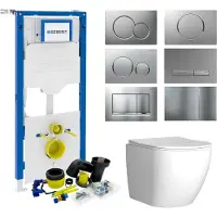 Geberit UP320 Toiletset Compleet | Inbouwreservoir | Mudo Randloos | Drukplaat