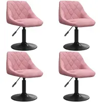 vidaXL Eetkamerstoelen draaibaar 4 st fluweel roze