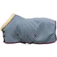 Kentucky Horsewear Horsewear - Showdeken denim met gevlochten toum bordeaux 140-6'3 160 gram