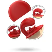 Vuxen - MARIAH VIBRATOR & STIMULATOR IN U-VORM 10 TRILLINGEN ROOD | VIBRATOR | VIBRATOR VOOR VROUWEN | SEKSSPEELTJES VOOR VROUWEN | SEX TOYS VOOR VROUWEN | DESIGN VIBRATOR