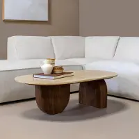 Giga Meubel Salontafel Wessel Travertin Bruin