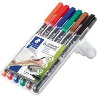 Staedtler Lumocolor F permanent pen - Box 6 kleuren
