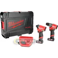 Milwaukee M12 FPP2A2-402X Combiset - FPD2 Slagboor en FID2 Slagschroevendraaier - 4.0Ah 12V in HD Box - 4933480587 (gereedschapset)