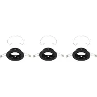 DI-KA inbouwspot Reng, set van 3, zwart, Ø 8,6 cm, fitting GU10