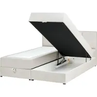 Beliani BARONET - Boxspringbed - Gebroken wit - 160 x 200 cm - Polyester