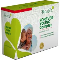 Biostile – Forever Young Complet – Ginseng- Magnesium - Vitaminen B1, B2 en B3 – Ondersteunt Vitaliteit, Immuunsysteem - Cognitieve Functie – 60 Capsules + 30 Zakjes