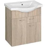Aqualine Keramia Fresh Wastafelonderkast met 1 lade 60,6x74x34cm, eiken platina
