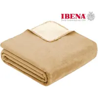 Ibena Plaid Sorrento Creme/Wolwit-220 x 240 cm