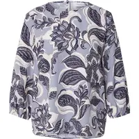 Comma Blouse indigo / nachtblauw / opaal / wit