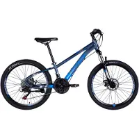 DaviBikes – Kinderfiets – 24 inch – 21 versnellingen – Schijfremmen – 130-160 cm – Blauw – Jongen