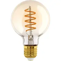 Eglo Ledfilamentlamp Globe Spiral - Amber - D8cm - Warm Wit - E27 - 4w