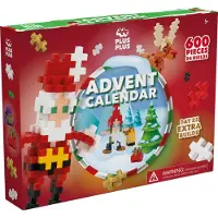 Plus plus Adventskalender - Santa's World - 600 delige bouwset - 3973 - Bouwspeelgoed - Constructiespeelgoed - Set met bouwstenen - Vanaf 5 jaar