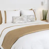 Dommelin Dekbedovertrek Listra Satijn 300TC Wit-Brons 240x200/220 cm