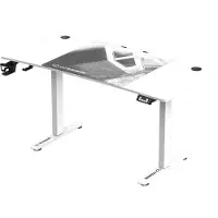 Ultradesk LEVEL V2 – Bureau voor Gaming, Home Office & Kantoor – Wit – Elektrisch verstelbaar – Incl. XL Muismat & Accessoires