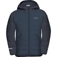 Jack Wolfskin gewatteerde jas Zenon donkerblauw Outdoor jas Jongens/Meisjes Polyester Capuchon - maat 152