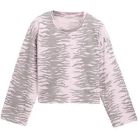 Tom Tailor - Cropped shirt met lange mouwen en patroon - Maat 164 - rose zebra design