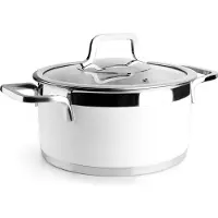 Lacor roestvrijstalen buffet-kookpan met deksel - Wit. roestvrijstalen buffet-kookpan met deksel - Wit