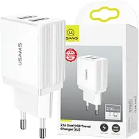 Usams 2.1A Power Adapter - 2x USB-A