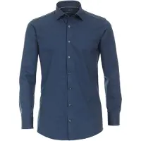 Venti Jerseyflex Modern Fit Jersey overhemd blauw, Effen