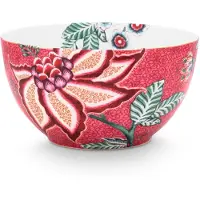 Pip studio Flower Festival Ontbijtkom - Donker Roze - Porselein - 15cm