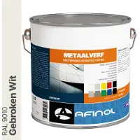 Afinol Metaalverf Gebroken Wit (RAL 9010) 2,5 liter
