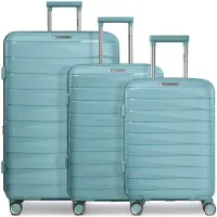Franky London 4 wielen Kofferset 3-delig met uitbreidingsplooi blauw
