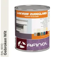 Afinol Zijdeglans Lakverf Gebroken Wit (RAL 9010) 750 ml