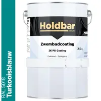 Holdbar Zwembadcoating Turkooisblauw (RAL 5018) 2,5 kg