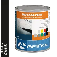 Afinol Metaalverf Zwart (RAL 9005) 750 ml