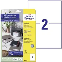 Avery Universele etiketten, 10 vel 210 x 148 mm, wit, All printer types, Inkjetprinter, Laserprinter, Kleurenlaser printer, Kopi - 2 stuks