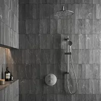 Saniclear Exclusive inbouw regendouche 20cm rond met wandarm, 3 standen handdouche en glijstang RVS