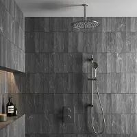Saniclear Exclusive inbouw regendouche 30cm met plafondarm, 3 standen handdouche en glijstang RVS