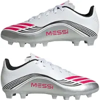 Adidas F50 Messi Club Gras / Kunstgras Voetbalschoenen (MG) Kids Wit Zilver Rood