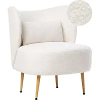 Beliani OTSBY II - Fauteuil - Off-white - Bouclé