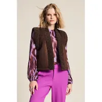 Pom Amsterdam Gilet - Lammy Brown Maat: 42 | Gilets Outlet | Dames | Bruin