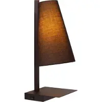Lucide GREGORY - Bedlamp / Wandlamp - 1xE27 - Met USB oplaadpunt - Zwart