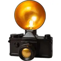 Lucide Nostalgische tafellamp Extravaganza Camera zwart met goud