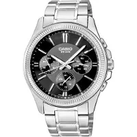 Casio Enticer Gent Herenhorloge - Zwart en Zilver (Ø 35 mm)