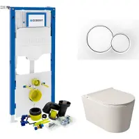 Salenzi Geberit up320 toiletset wandcloset civita mat wit met sigma 01 drukplaat