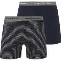 Scotch & Soda Boxershorts navy / grijs gemêleerd / wit