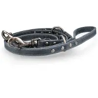 Spotted! Pro Hondenriem - 1.6 x 250 cm - Leer - Trainingslijn - Hondenlijn - Looplijn voor Honden - Grijs
