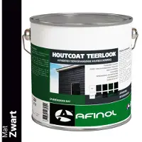 Afinol Houtcoat Teerlook Mat Zwart 2,5 liter