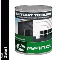Afinol Houtcoat Teerlook Mat Zwart 750 ml